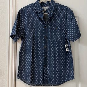 Old Navy- Blue Patterned Short Sleeve Shirt